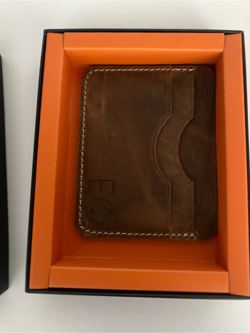 Minimalist Brown Leather Card Wallet - Men Accessories